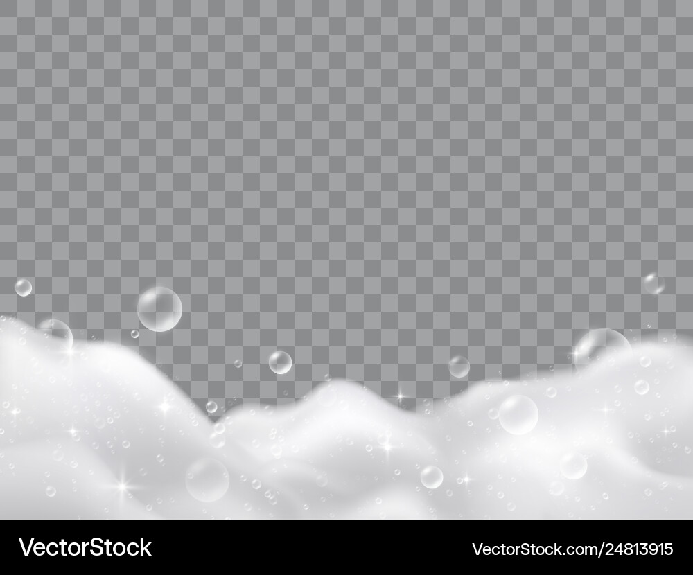Realistic sparkling bubble bath foam Royalty Free Vector