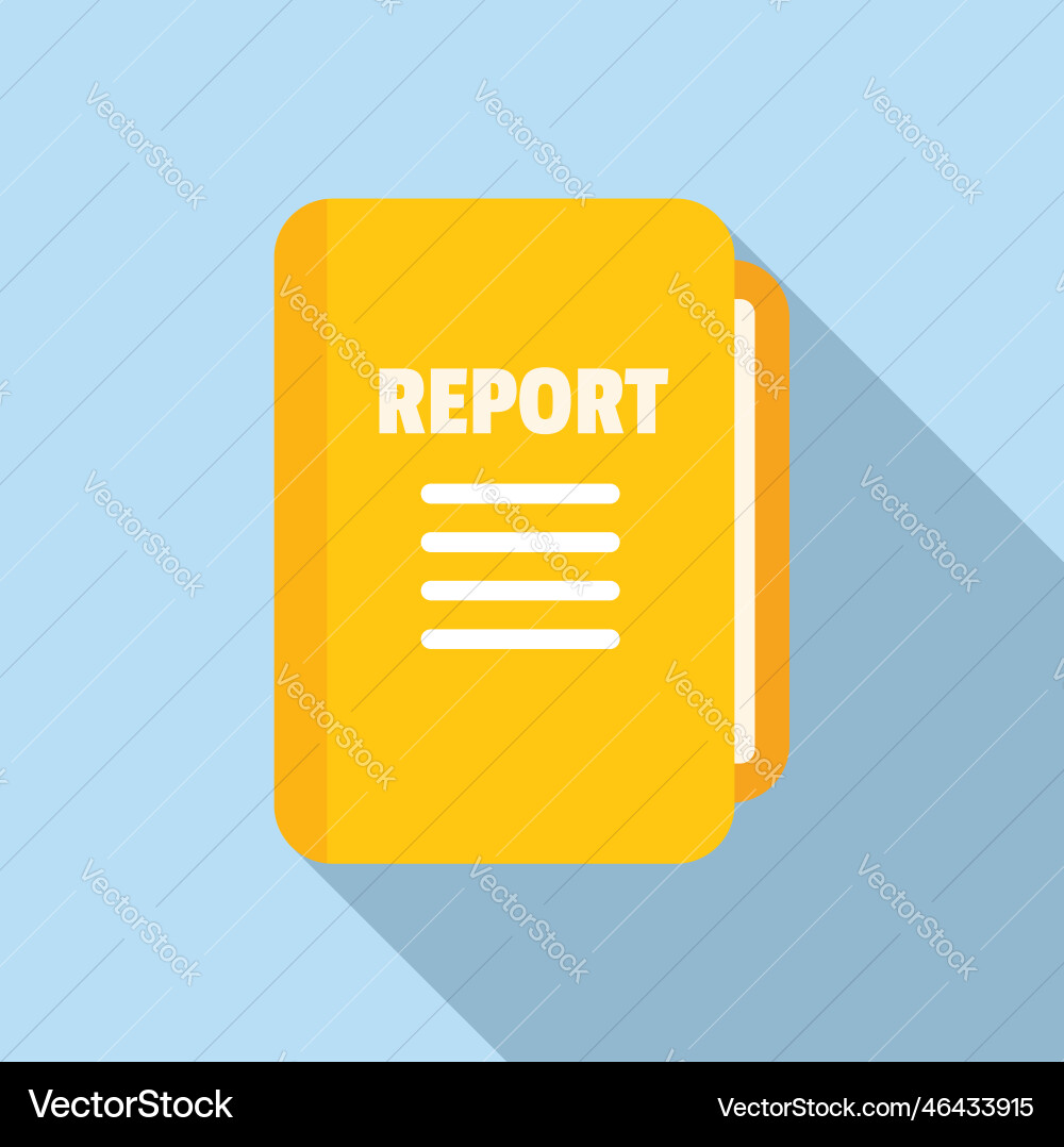 Report folder icon flat computer data Report folder icon flat computer data vector image
