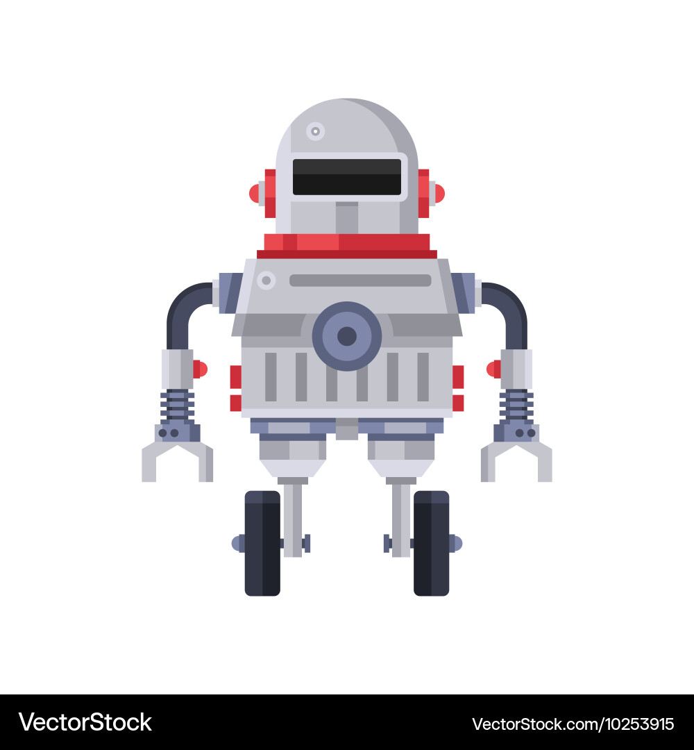 Robot Character on White Background vector image