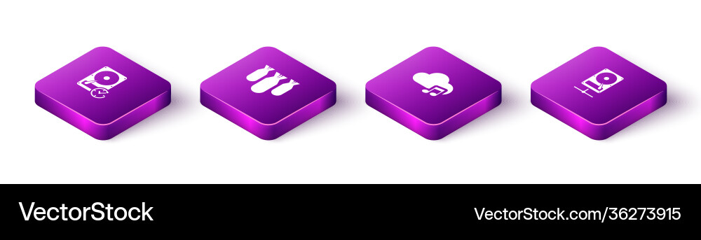 Set isometric hard disk drive with clockwise Set isometric hard disk drive with clockwise vector image