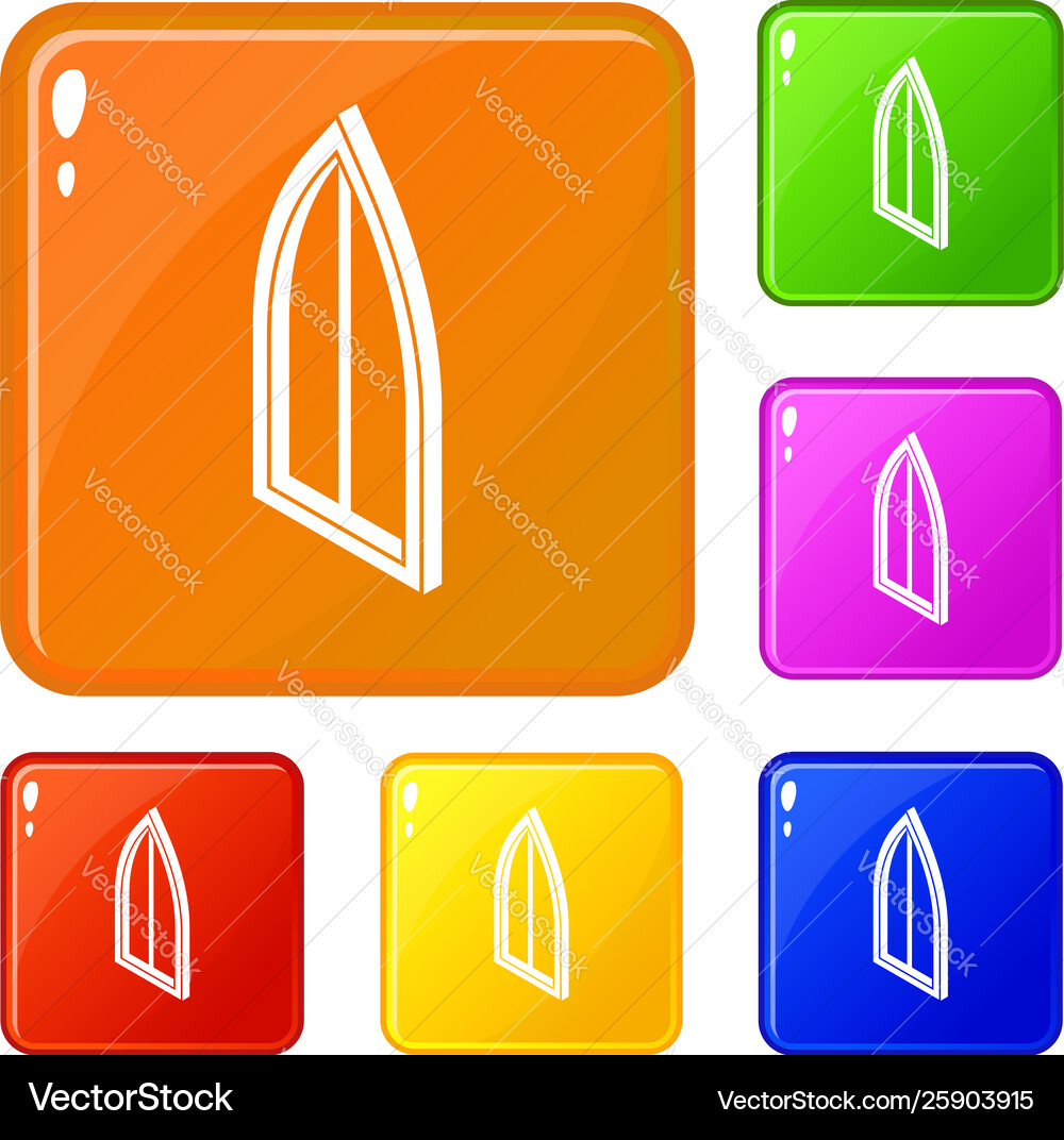 Sharp corner window frame icons set color Sharp corner window frame icons set color Vector Image