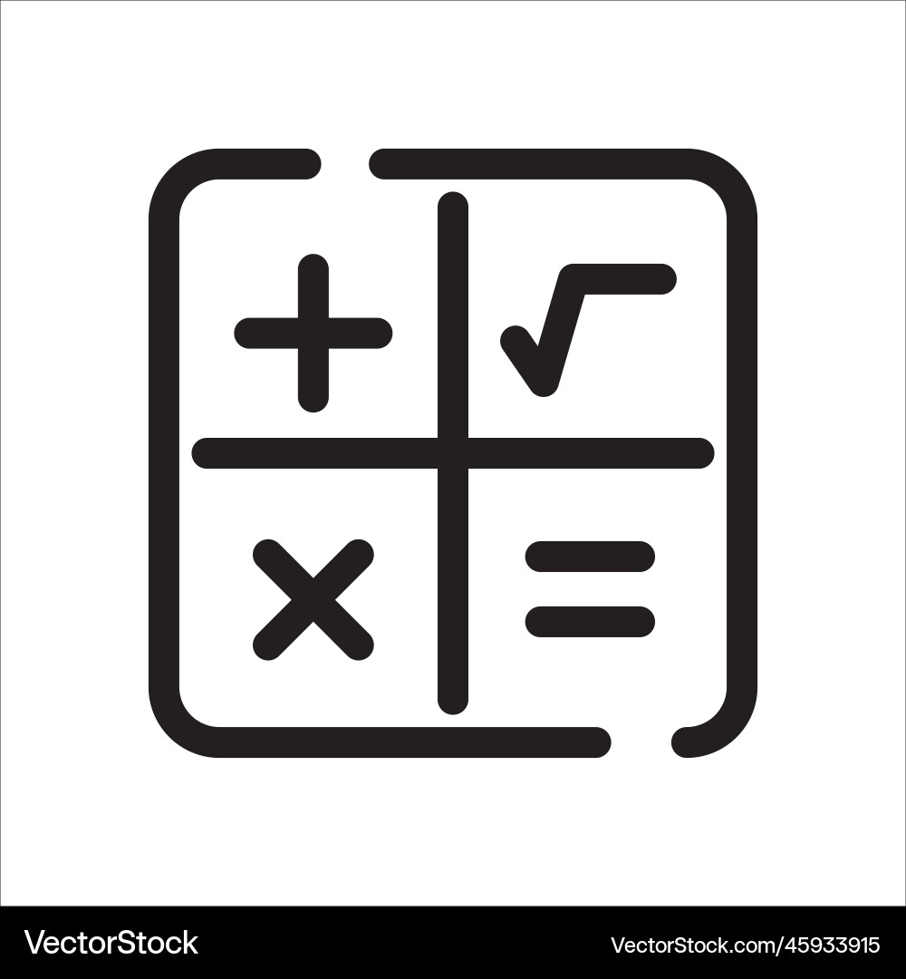 Simple math lesson icon with a linear style Simple math lesson icon with a linear style vector image