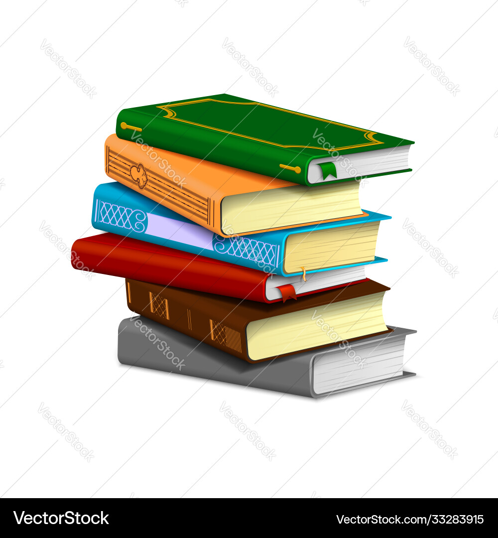 Stack books with visible patterned and empty Stack books with visible patterned and empty vector image
