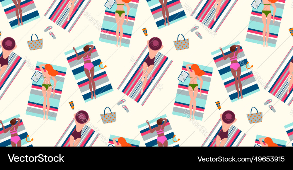 Summer vacation seaside background seamless Summer vacation seaside background seamless vector image