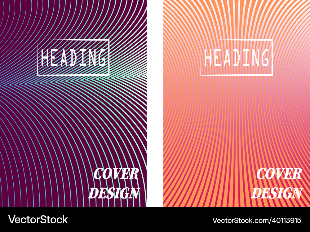 Two pattern cover book with gradient line style Two pattern cover book with gradient line style vector image