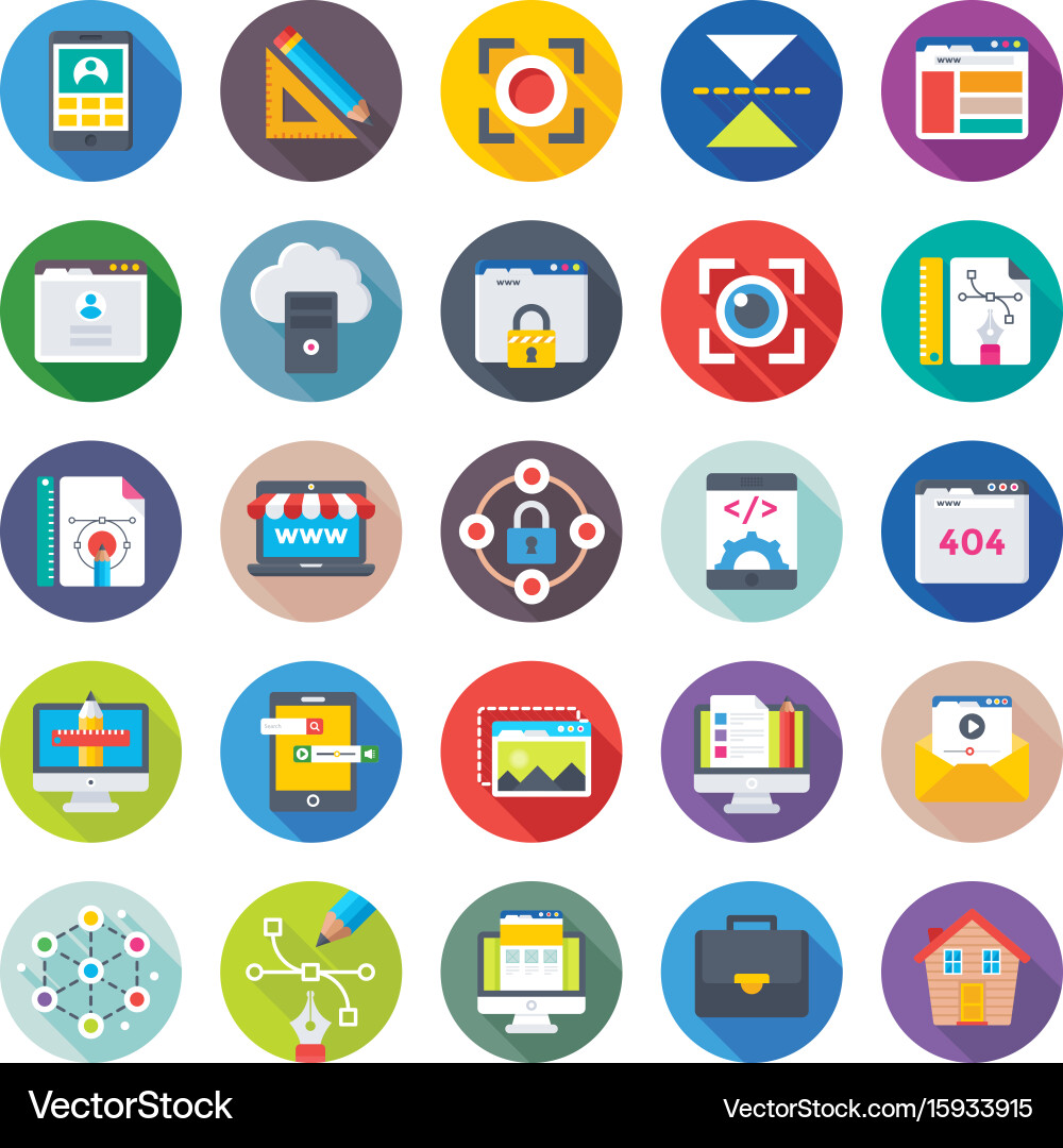 Web design and development icons 4 vector image