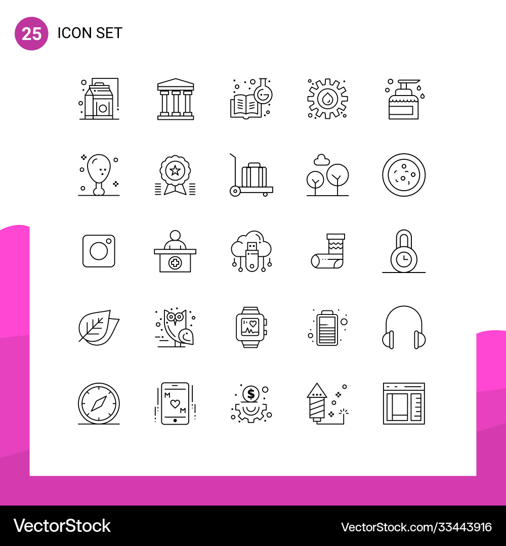25 universal lines set for web and mobile Vector Image