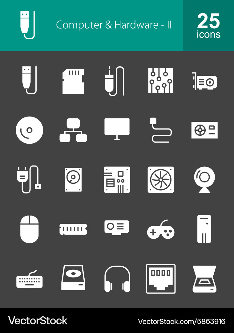 Computer and hardware Vector Image