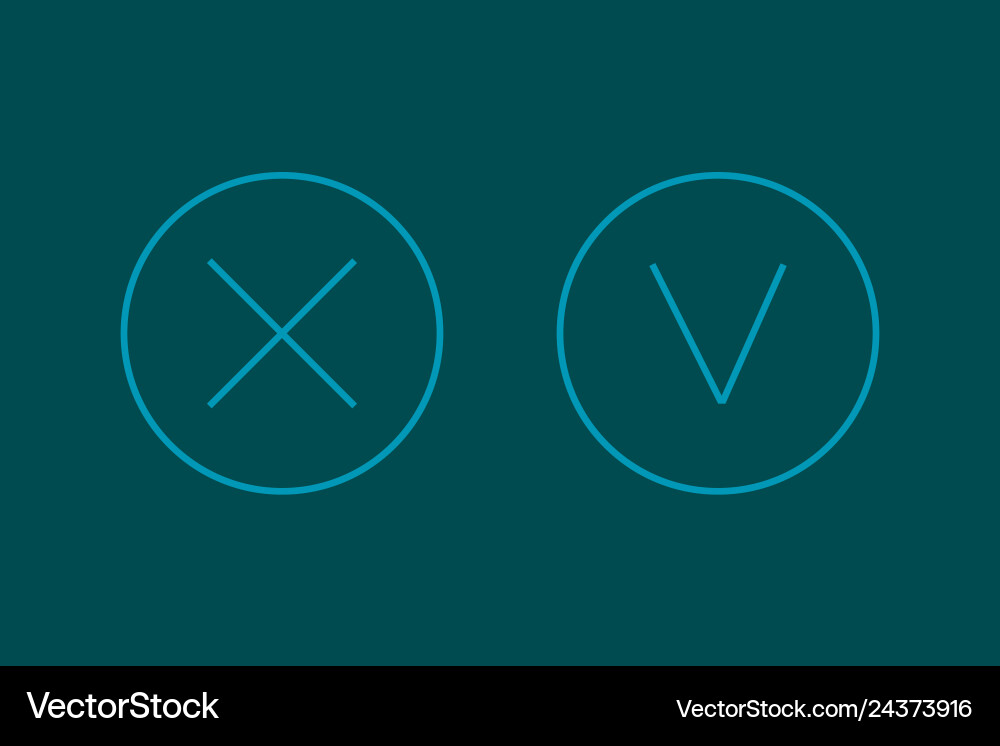 Cross and a check mark icon with stylish design Cross and a check mark icon with stylish design vector image