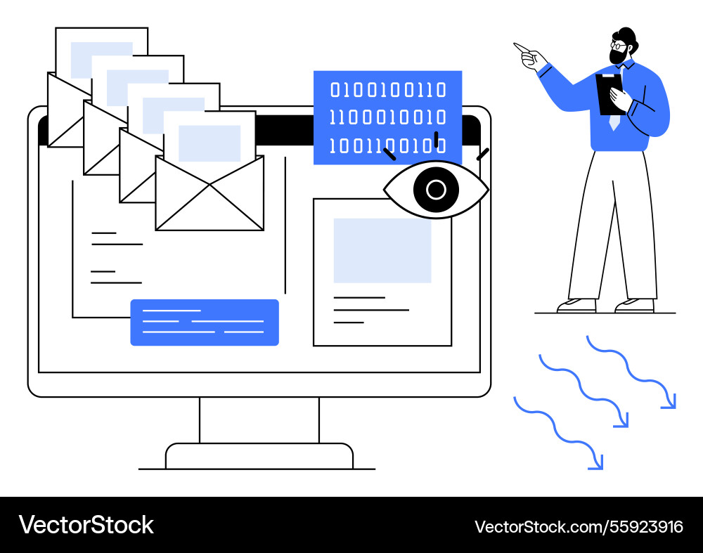 Digital communication and data analysis Digital communication and data analysis vector image