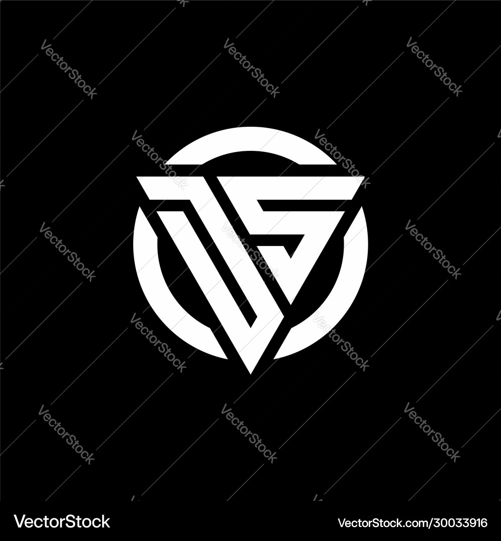 Ds logo with triangle shape and circle rounded Vector Image