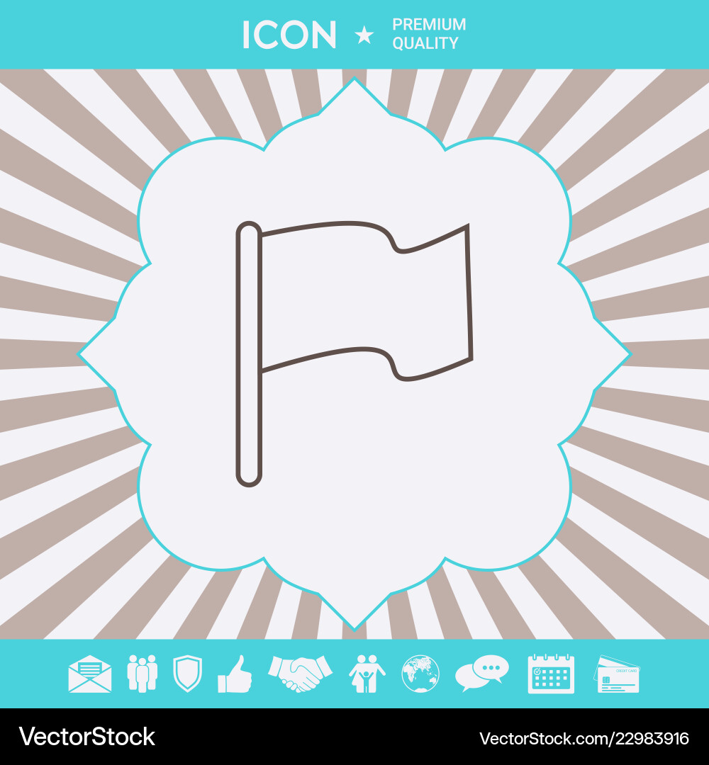 Flag linear icon graphic elements for your design Vector Image