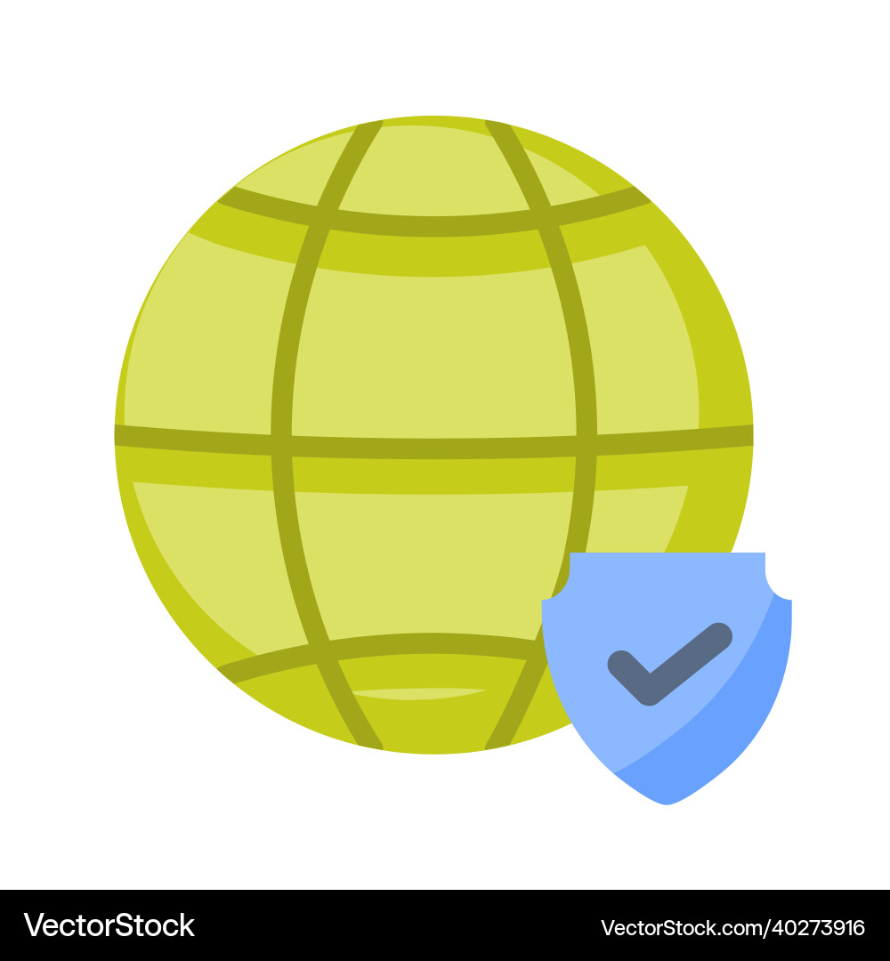Internet security globe with shield single Internet security globe with shield single vector image