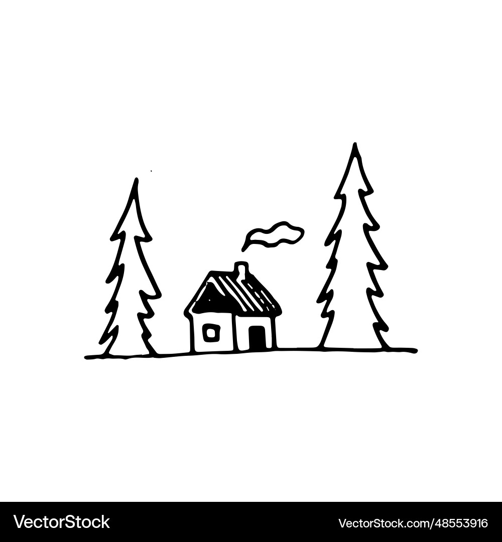 Landschaft Handgezeichnete Natur Zeichnung Landschaft Handgezeichnete Natur Zeichnung vektorbild