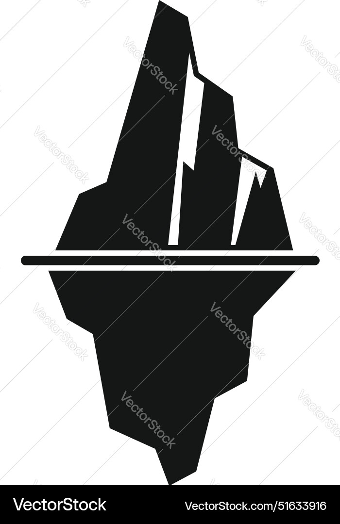 Large iceberg floating with hidden part in water Large iceberg floating with hidden part in water vector image