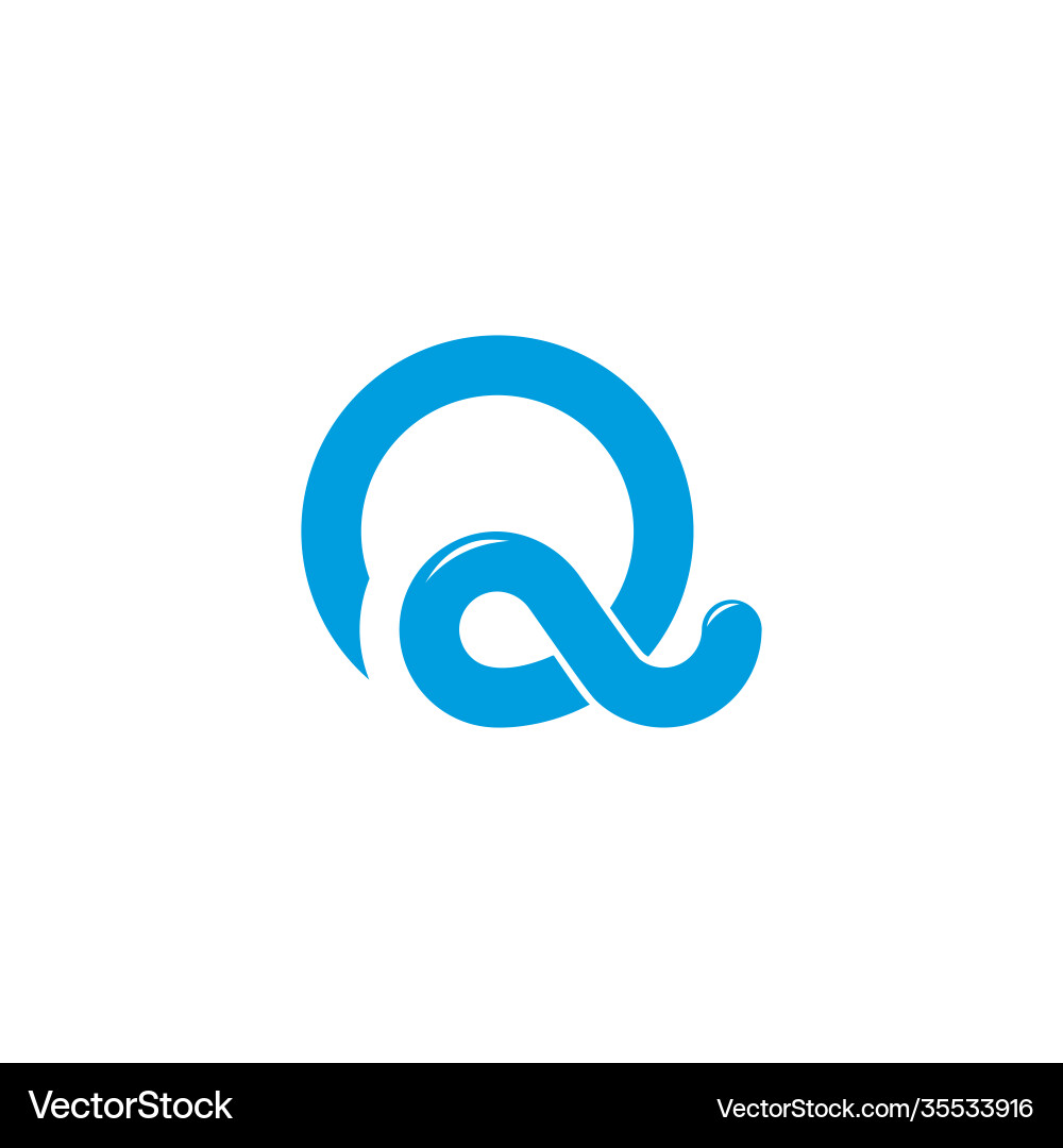 Letter q o simple loop overlapping line logo Vector Image