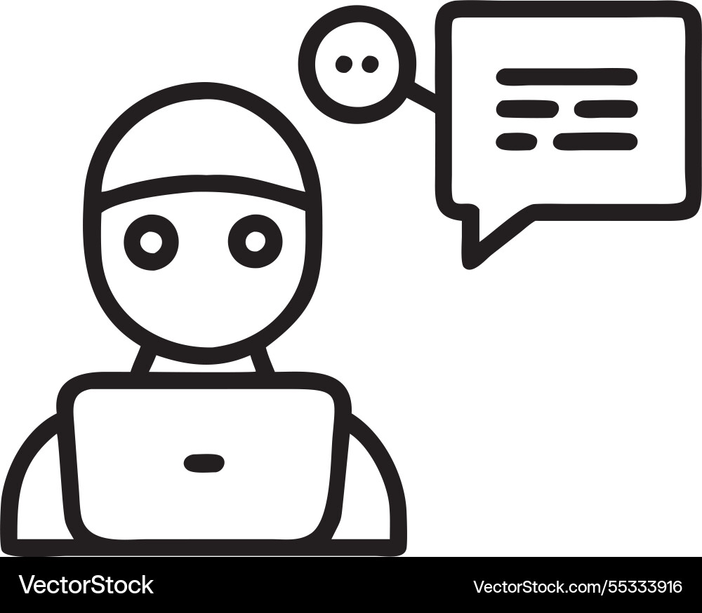 Man using ai technology tools for chatbot image Man using ai technology tools for chatbot image vector image