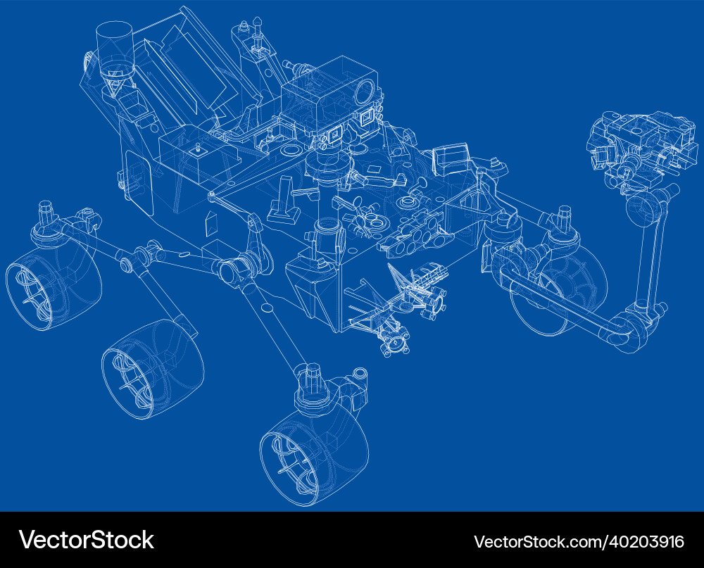Mars rover rendering of 3d vector image
