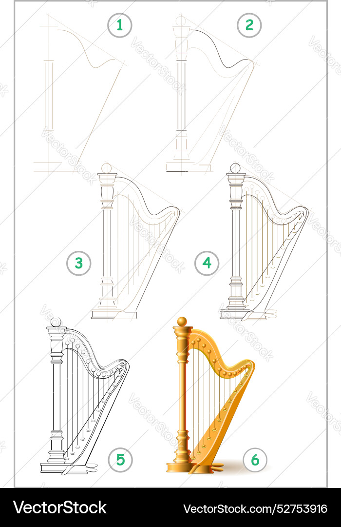 Page shows how to learn step by draw Page shows how to learn step by draw vector image