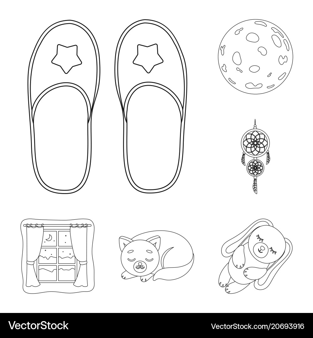 Rest and sleep outline icons in set collection Vector Image