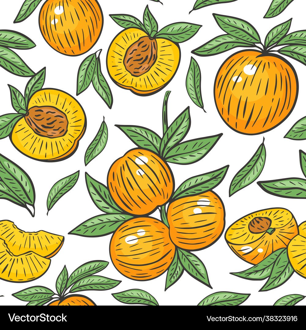 Seamless pattern with peaches Seamless pattern with peaches vector image