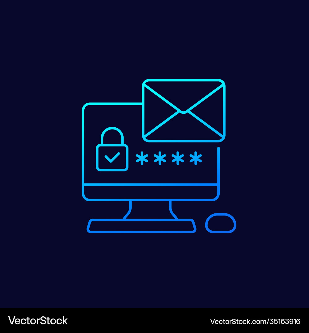 Secure Mail Access Icon vector image