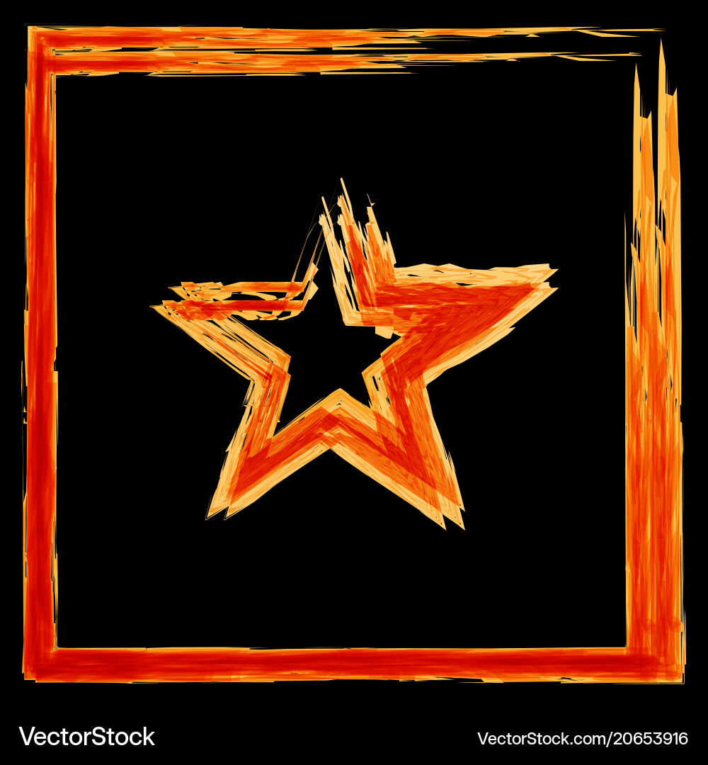 Set of fire frames from a square and star Set of fire frames from a square and star vector image