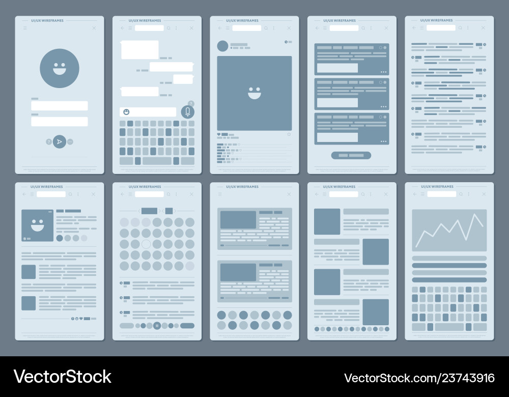 Simple user interfaces of network Simple user interfaces of network vector image