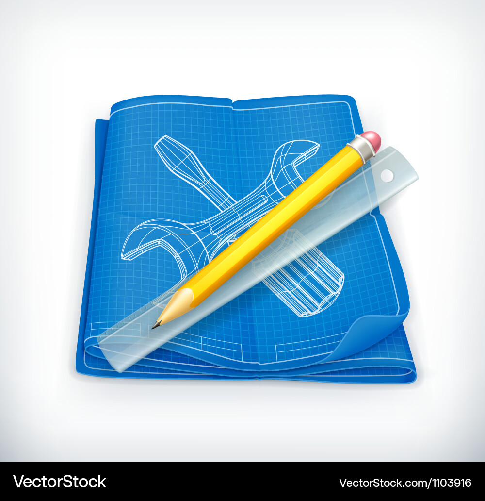 Technical Blueprint Icon Vector Image