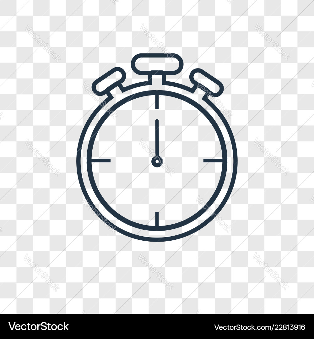 Timer concept linear icon isolated on transparent Timer concept linear icon isolated on transparent vector image