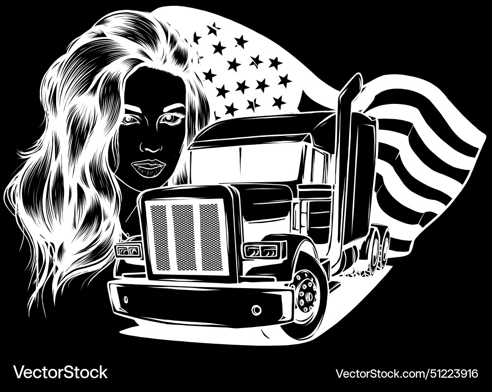 Weiße Silhouette des klassischen amerikanischen LKW Weiße Silhouette des klassischen amerikanischen LKW vektorbild
