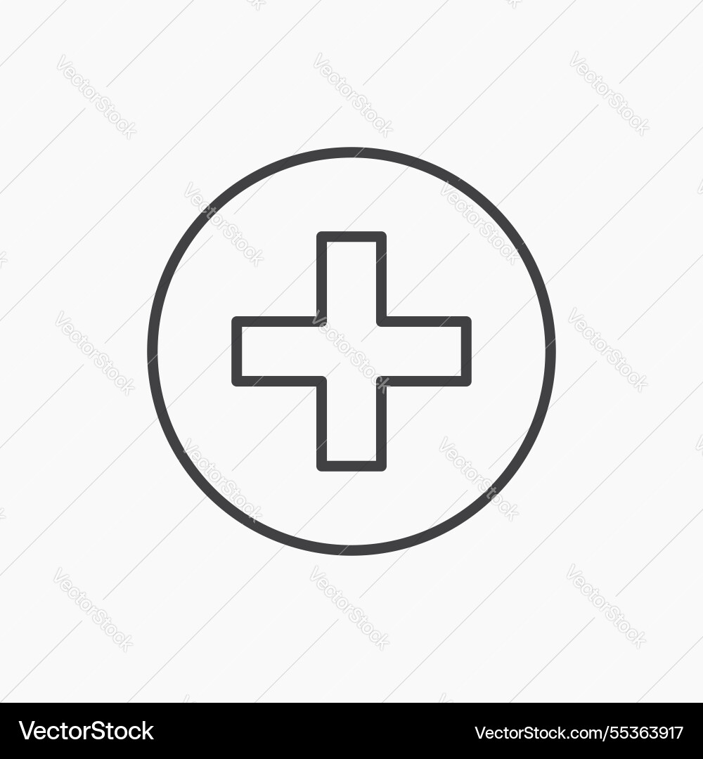 Add icon isolated in black line Add icon isolated in black line vector image