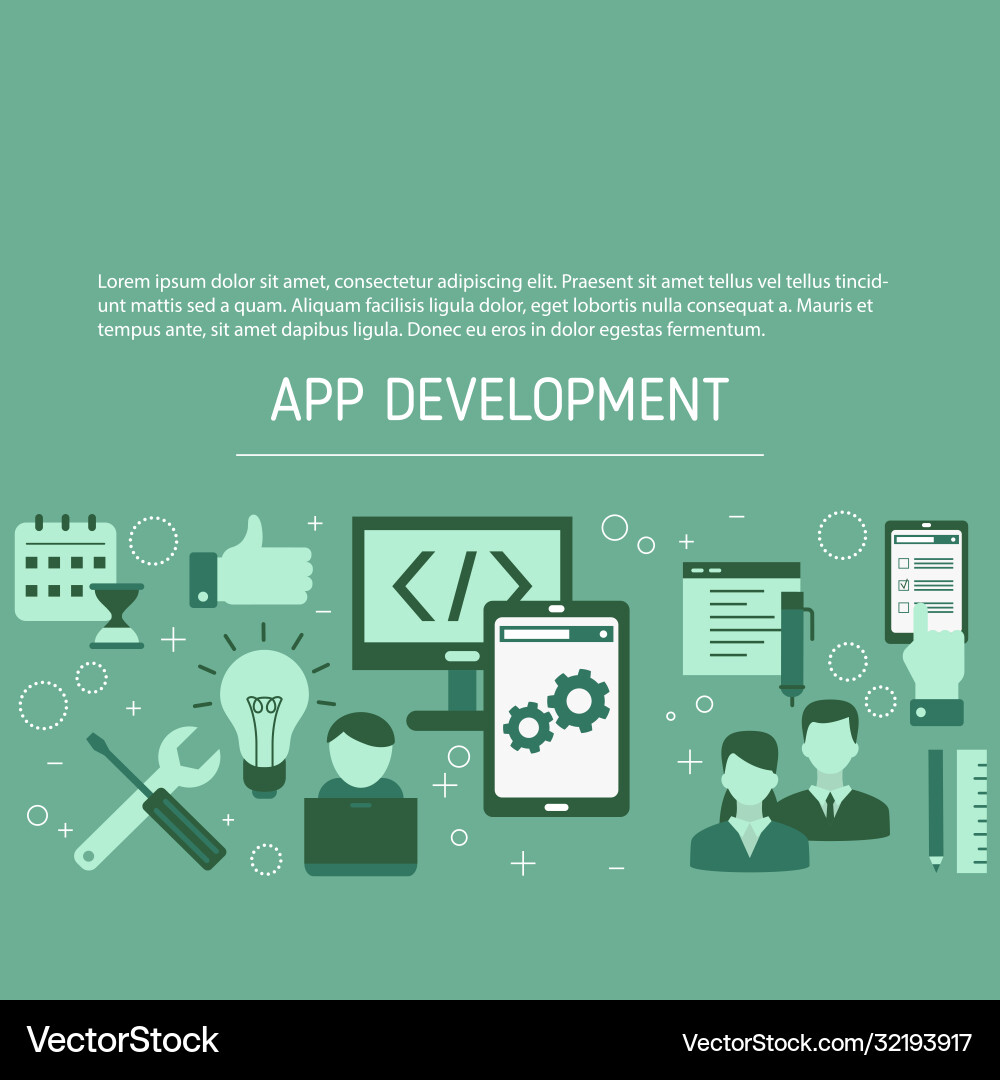 App development and design concept App development and design concept vector image