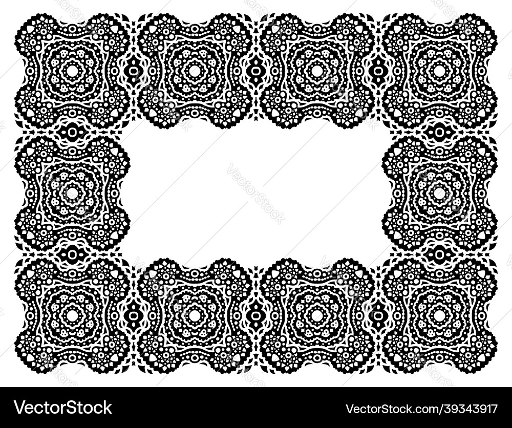 Art with abstract black tribal frame Art with abstract black tribal frame vector image