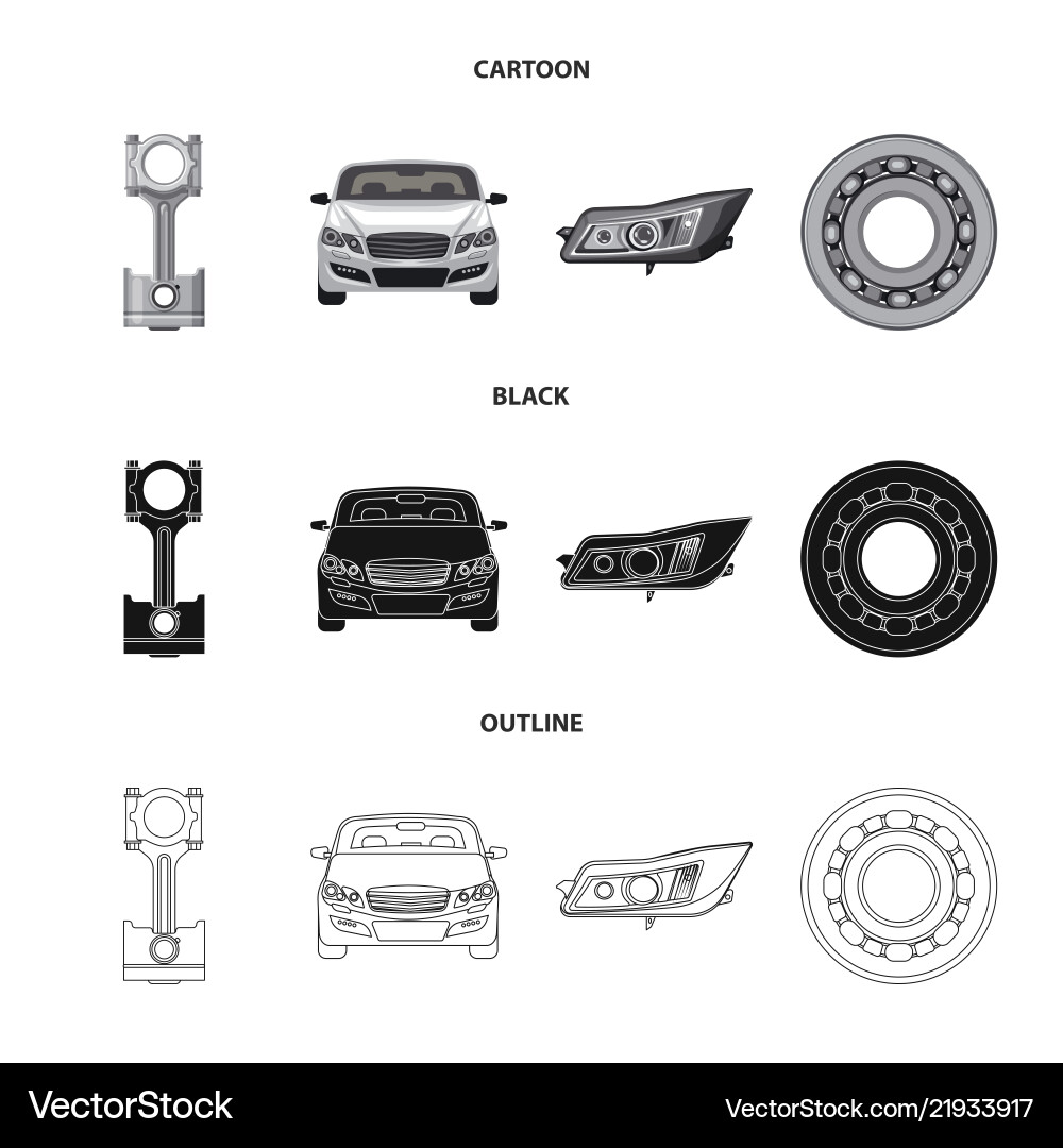 Auto and part icon set Auto and part icon set vector image