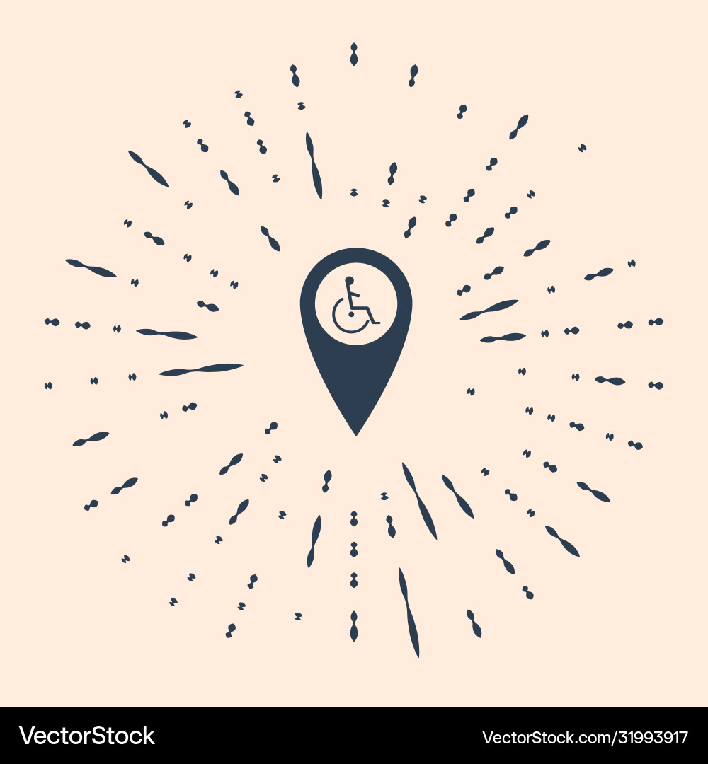 Black disabled handicap in map pointer icon Black disabled handicap in map pointer icon vector image