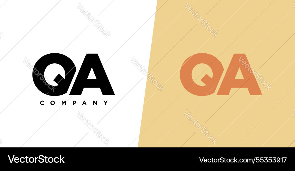 Buchstabe q und ein qa Logo Design Template minimal Buchstabe q und ein qa Logo Design Template minimal vektorbild