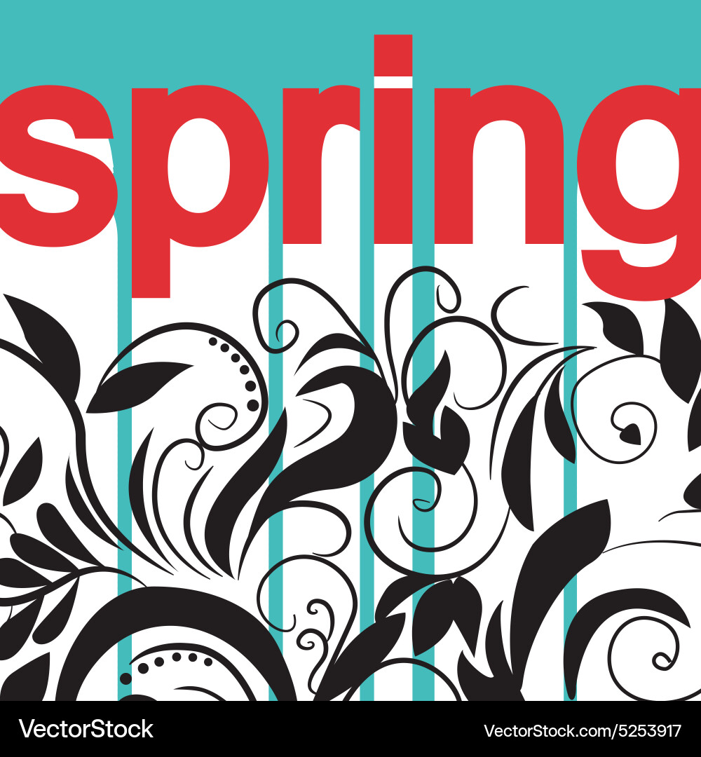 Card with print and sign spring vector image