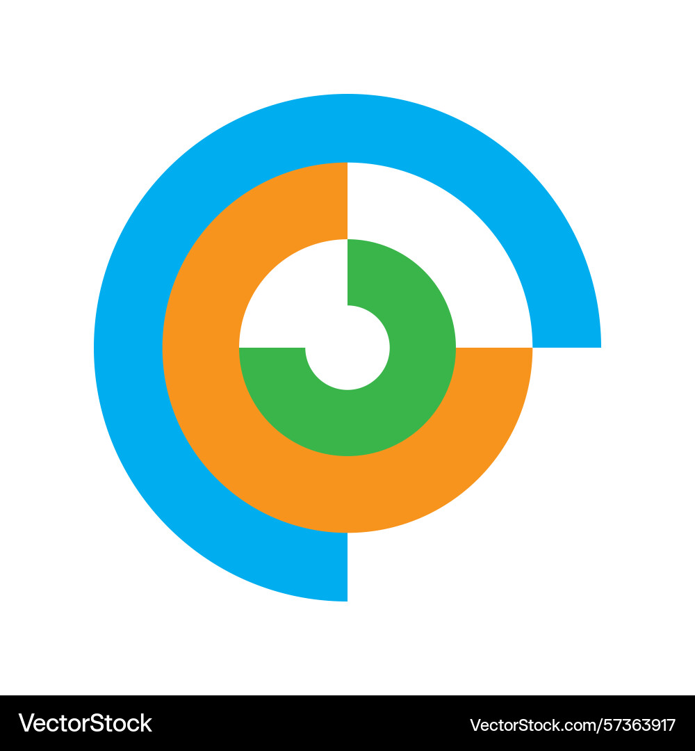 Colorful pie chart data segment diagram vector image