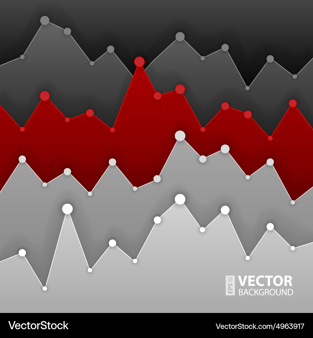 Dark grey and red graph design for workflow layout vector image