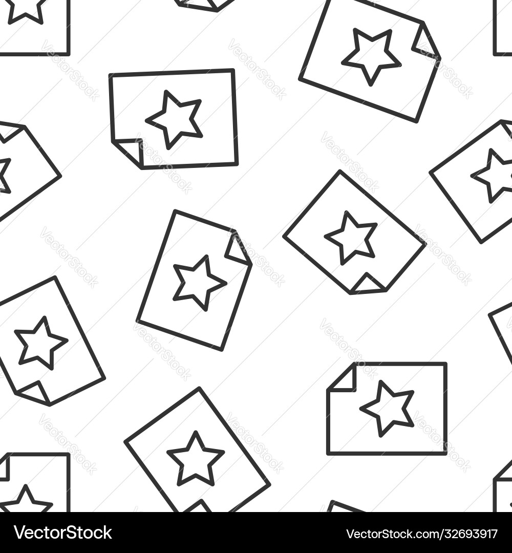 Document with star icon in flat style wish list vector image