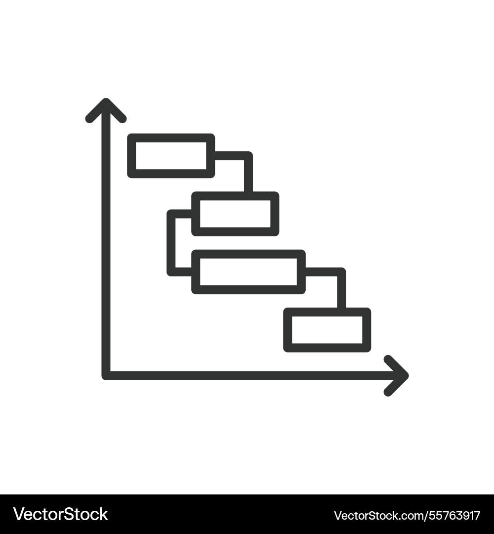 Gantt chart icon in line design Vector Image
