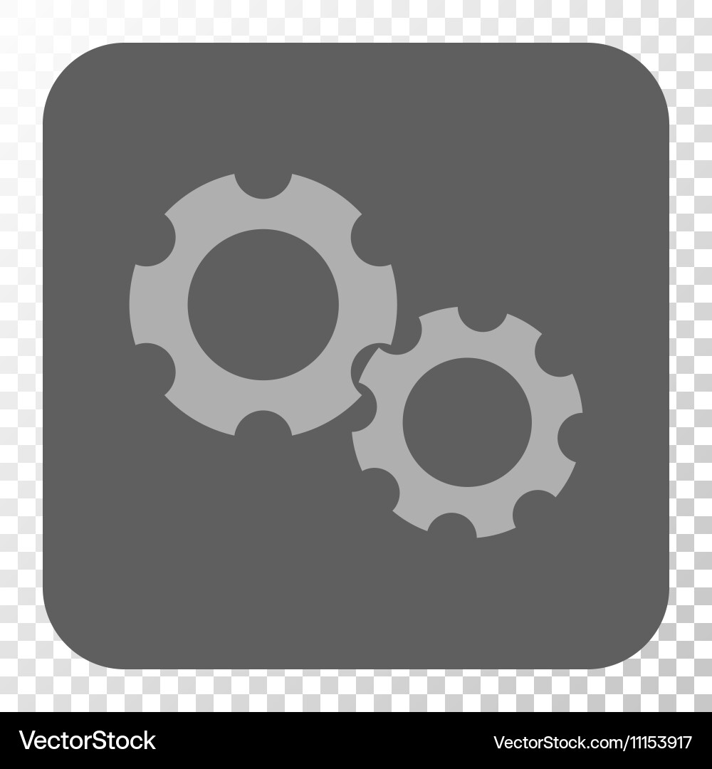 Gears rounded square button Vector Image