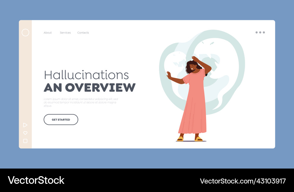Hallucinations and overview landing page template Hallucinations and overview landing page template vector image
