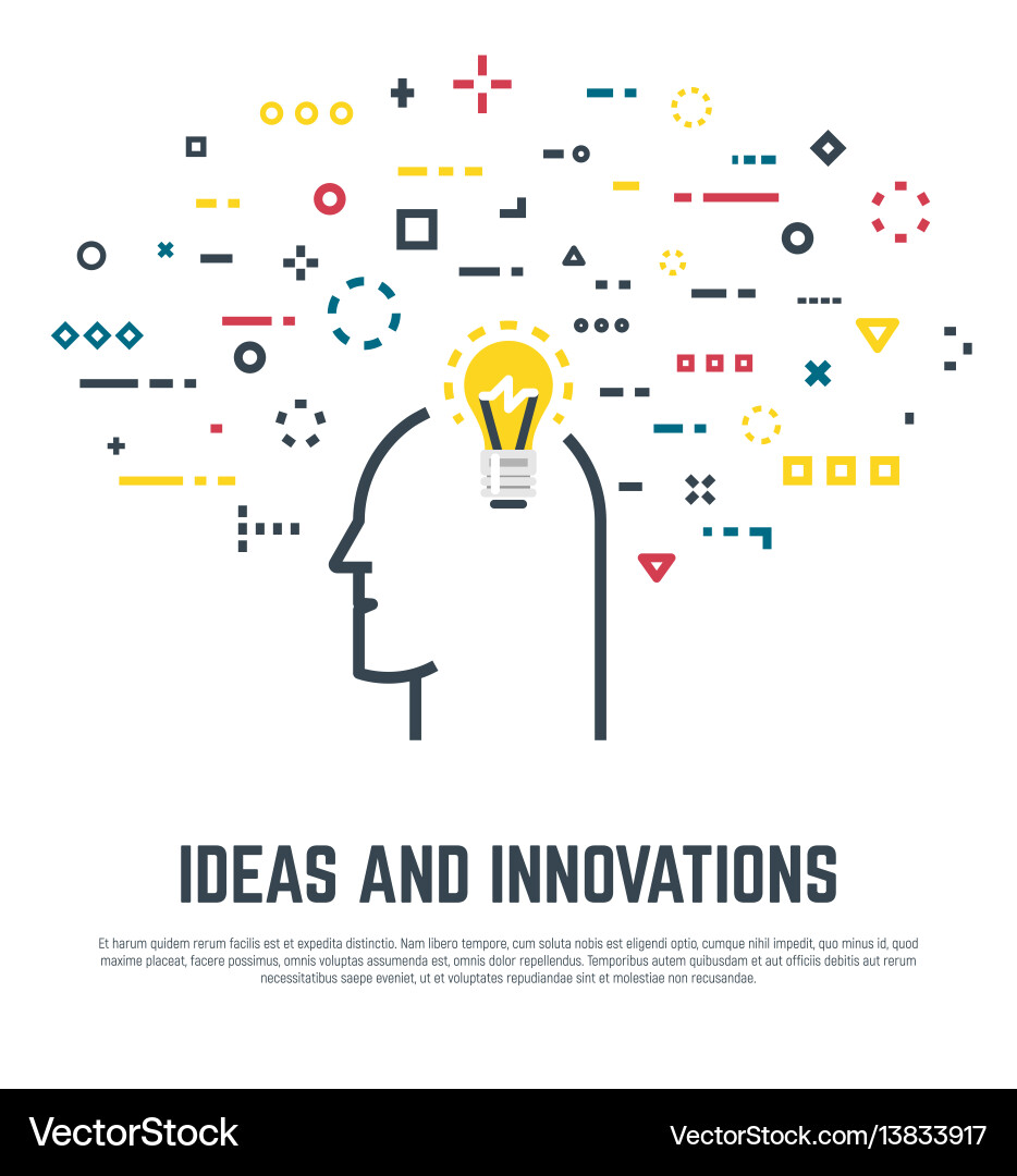 Human Brain mit Lightbulb - Innovationskonzept Vektorbild