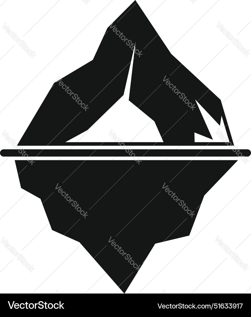 Large iceberg floating with hidden underwater part Large iceberg floating with hidden underwater part Vector Image