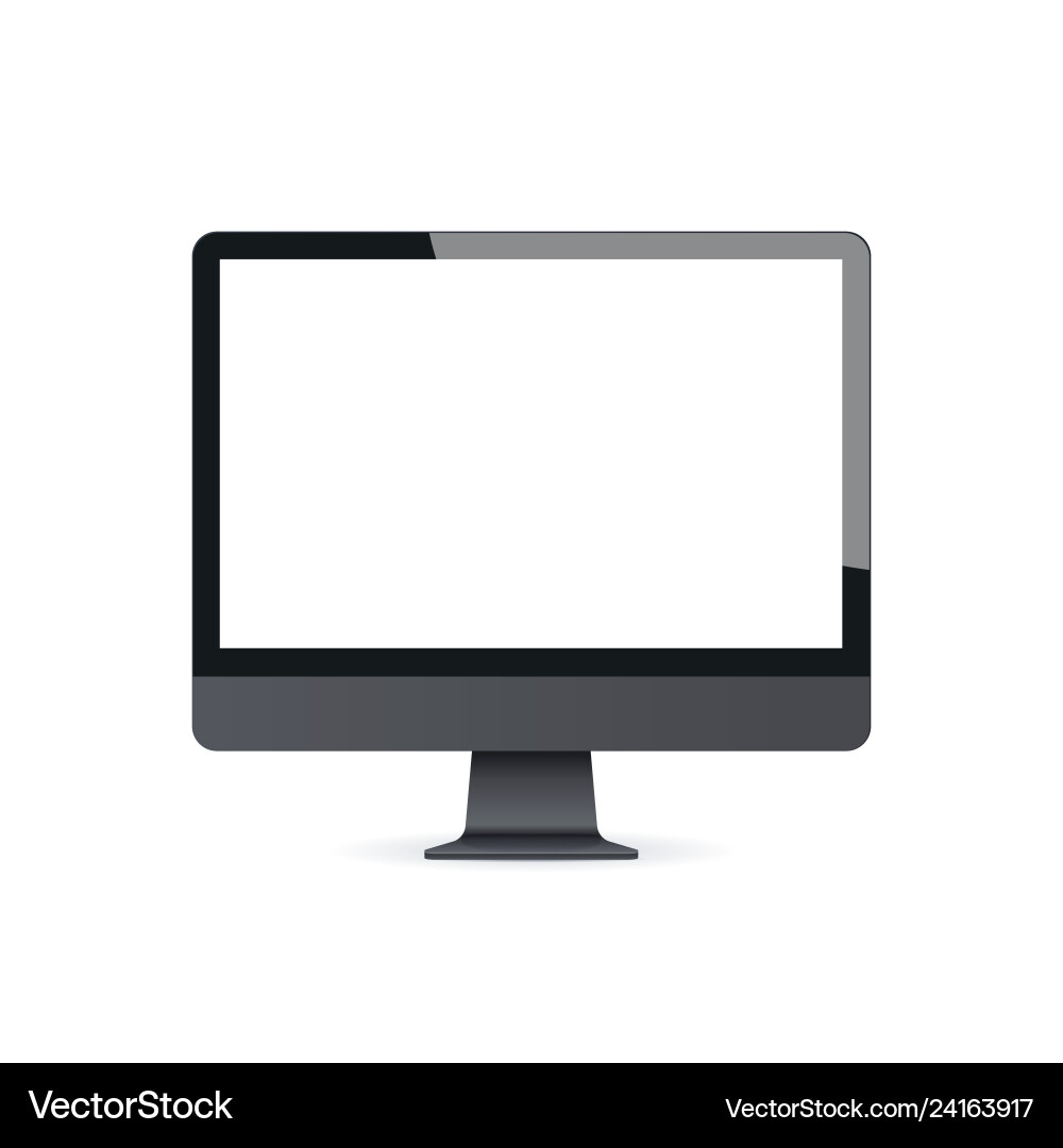 Modern desktop monitor mockup blank empty screen Modern desktop monitor mockup blank empty screen vector image