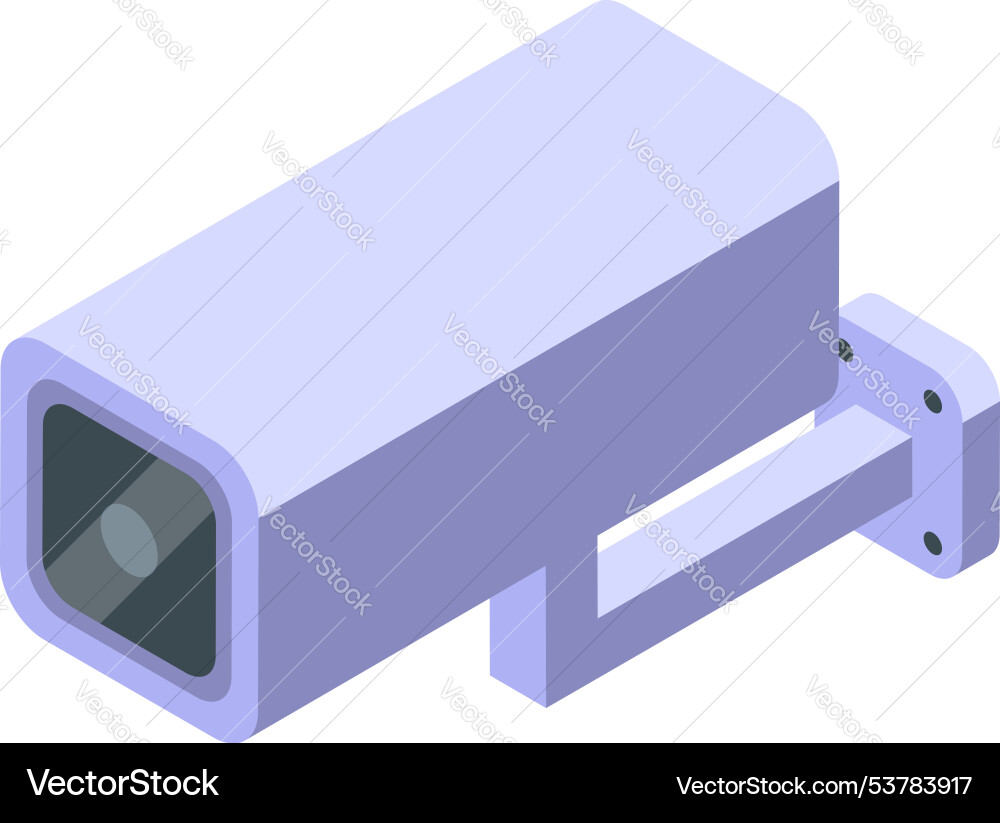 Modern security camera observing with isometric vector image