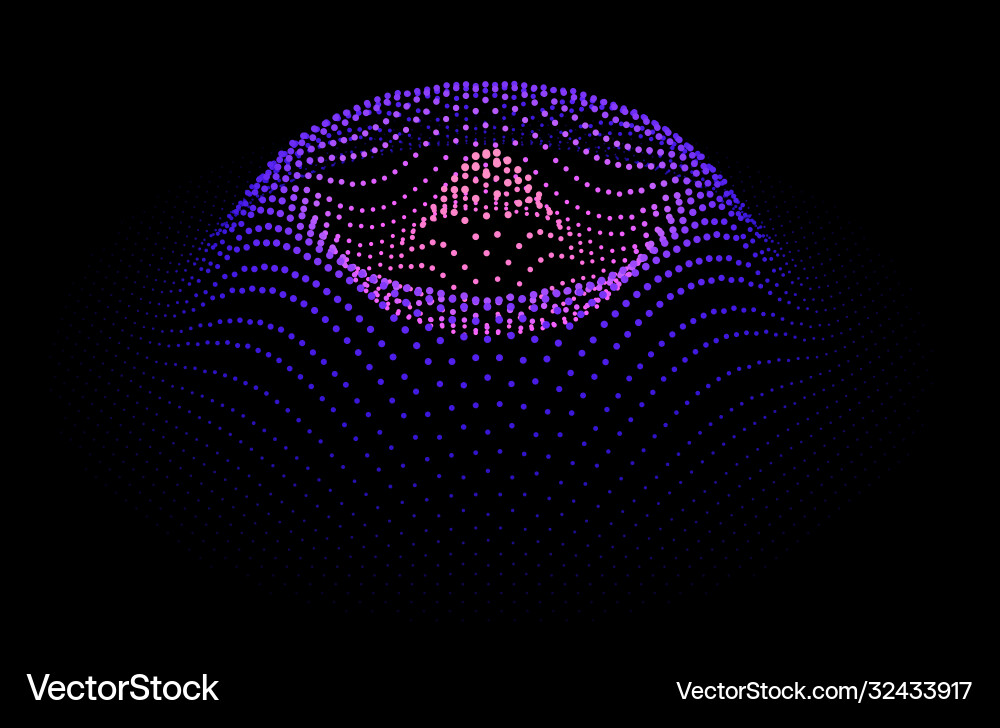 Node surface sea dot wave glowing stream drip Vector Image