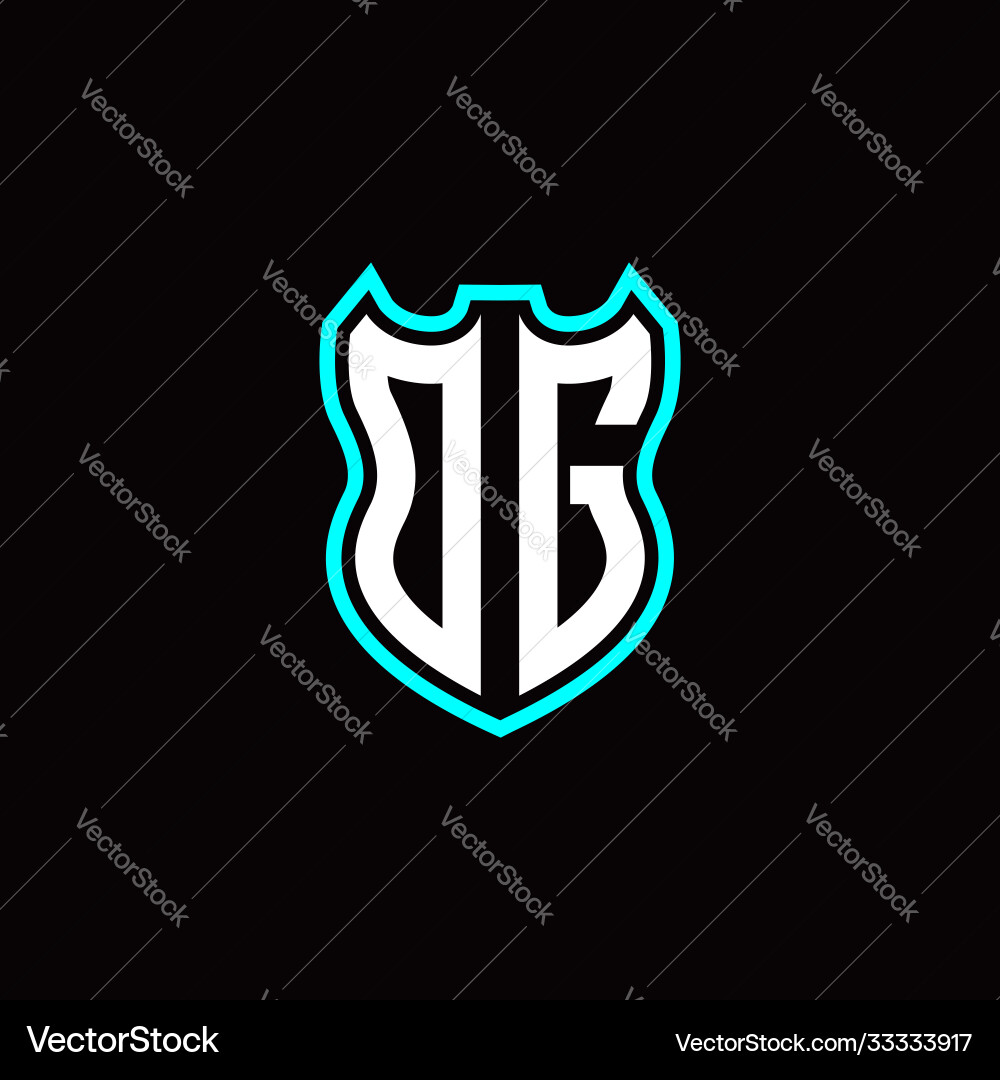 O g initial logo design with shield shape O g initial logo design with shield shape Vector Image